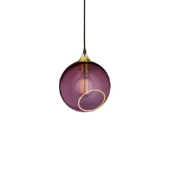 Lámpara colgante Ballroom de DESIGN BY US, morada, Ø 20 cm, cristal