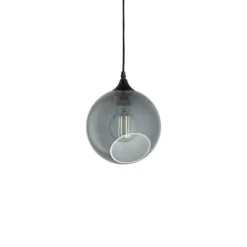 Lámpara colgante Ballroom de DESIGN BY US, gris humo, Ø 20 cm, cristal