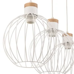 Lámpara colgante Barbado, 3 luces, en blanco