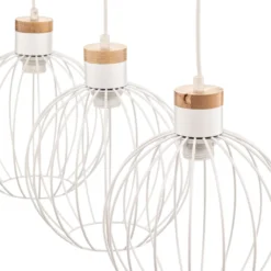 Lámpara colgante Barbado, 3 luces, en blanco