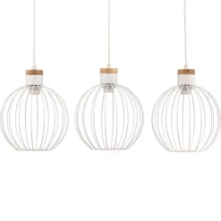Lámpara colgante Barbado, 3 luces, en blanco