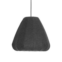Lámpara colgante Barlaston, Ø 35 cm, negro/gris, metal, tela