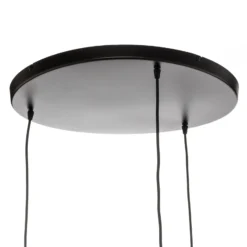 Lámpara colgante Barrel con pantallas de madera, 3 luces, redonda