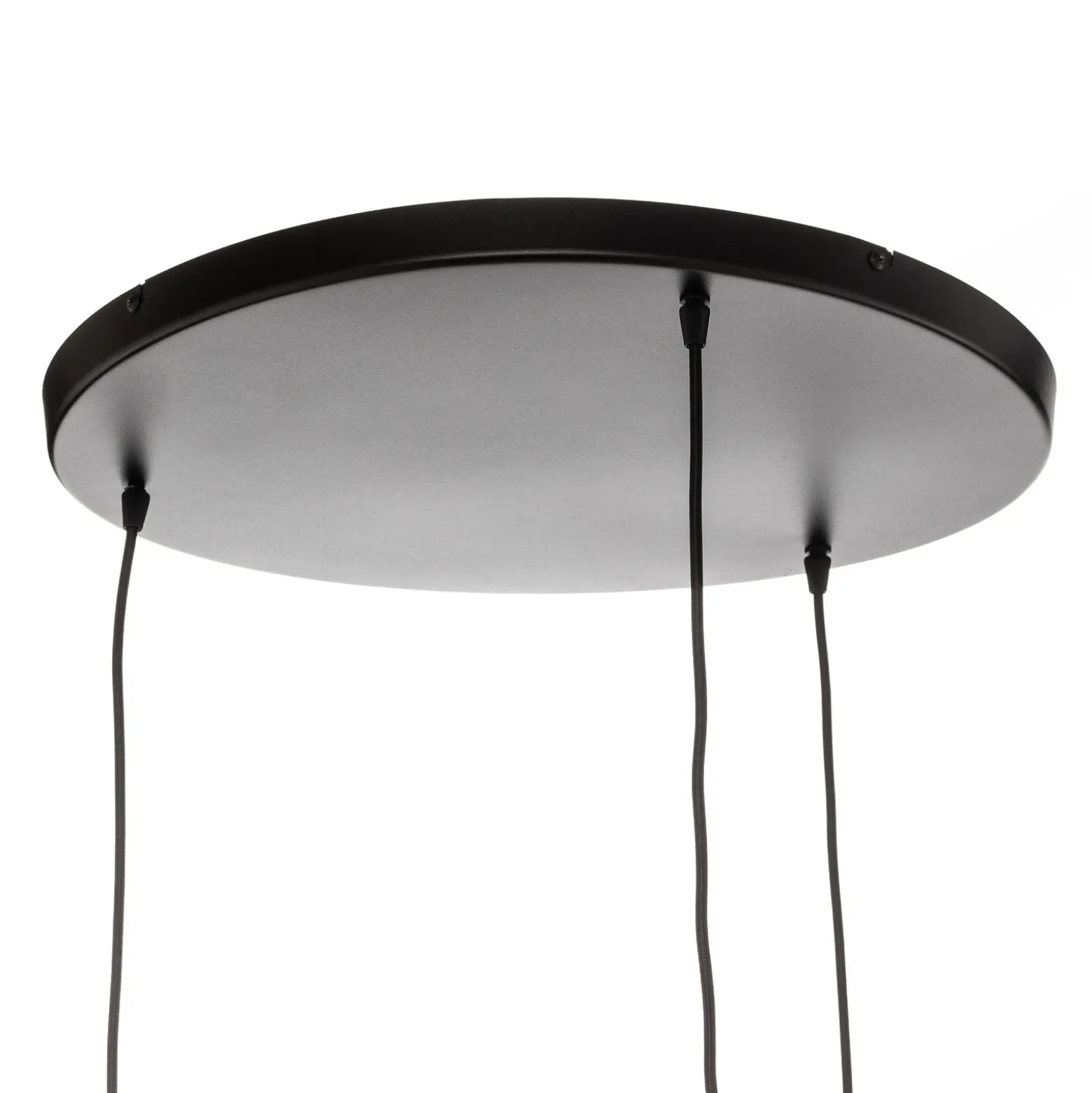 Lámpara colgante Barrel con pantallas de madera, 3 luces, redonda
