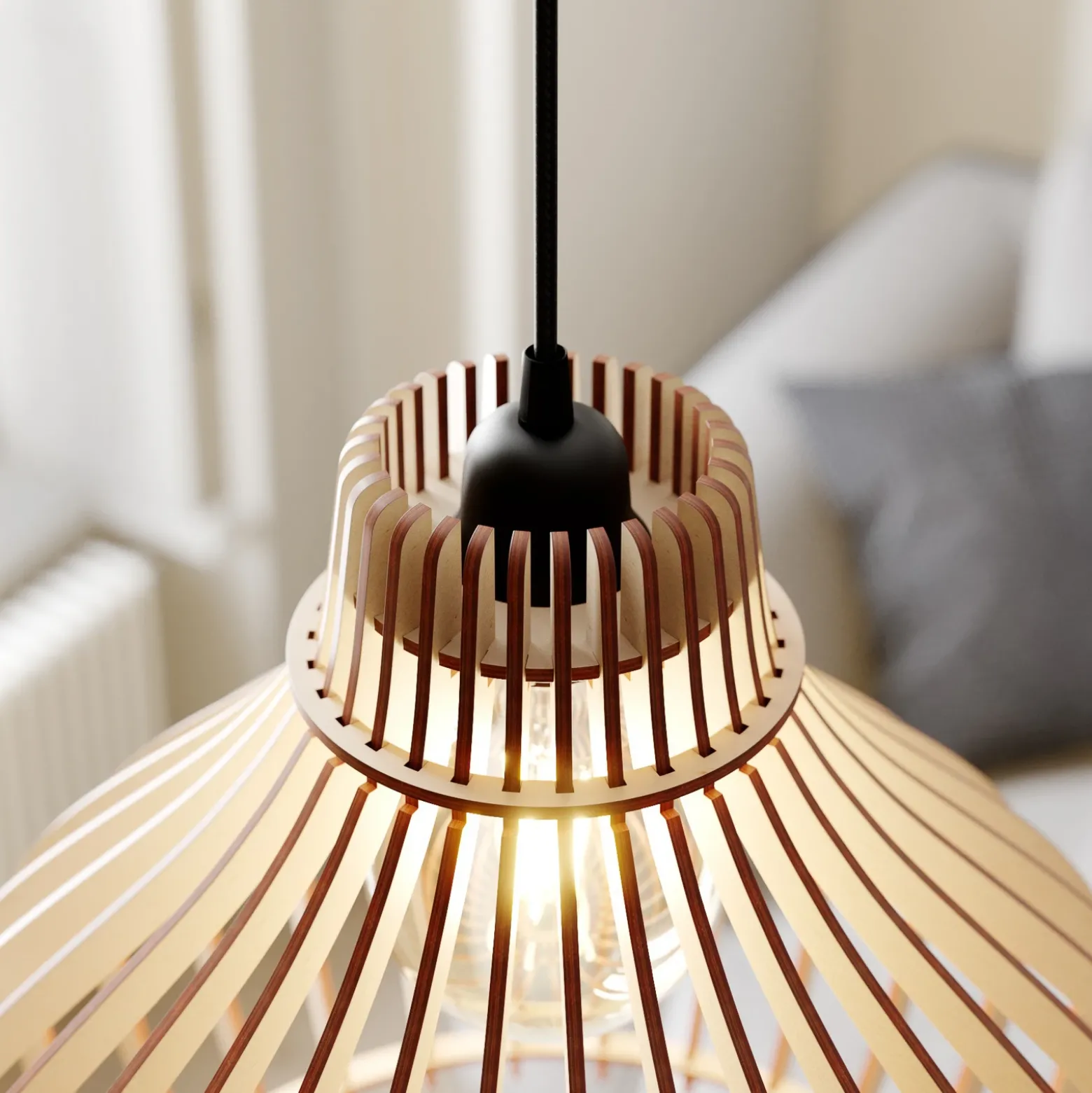 Lámpara colgante Barrel 1 luz, Ø 38cm