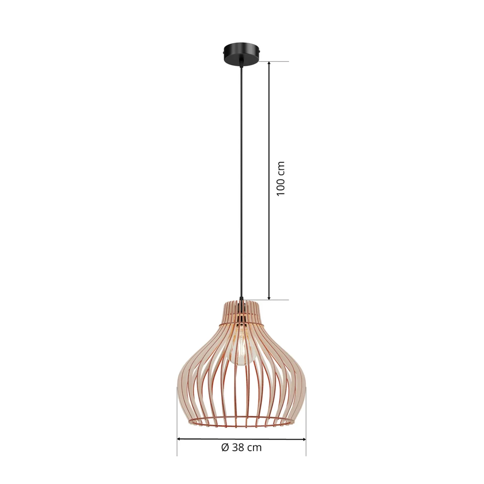 Lámpara colgante Barrel 1 luz, Ø 38cm