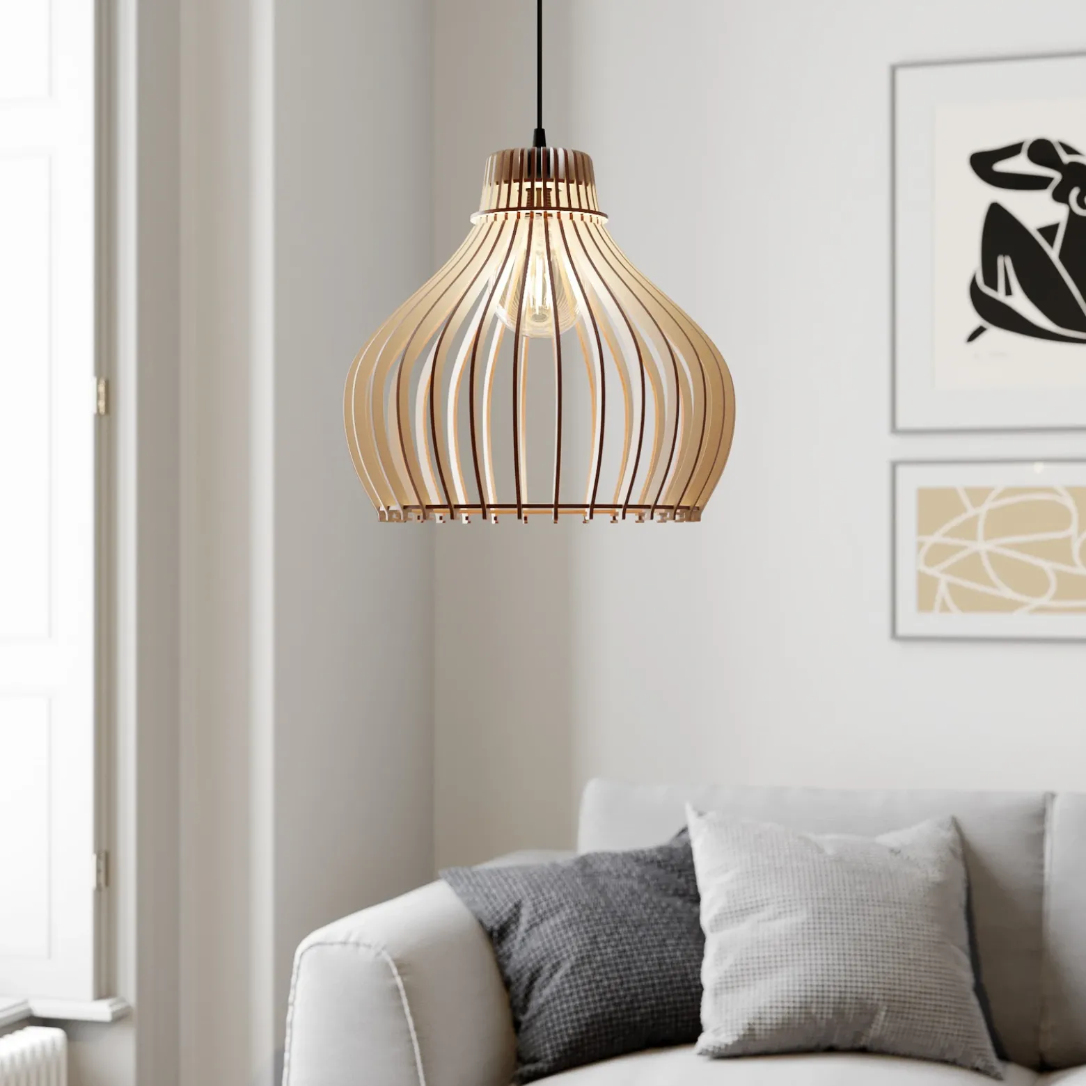 Lámpara colgante Barrel 1 luz, Ø 38cm