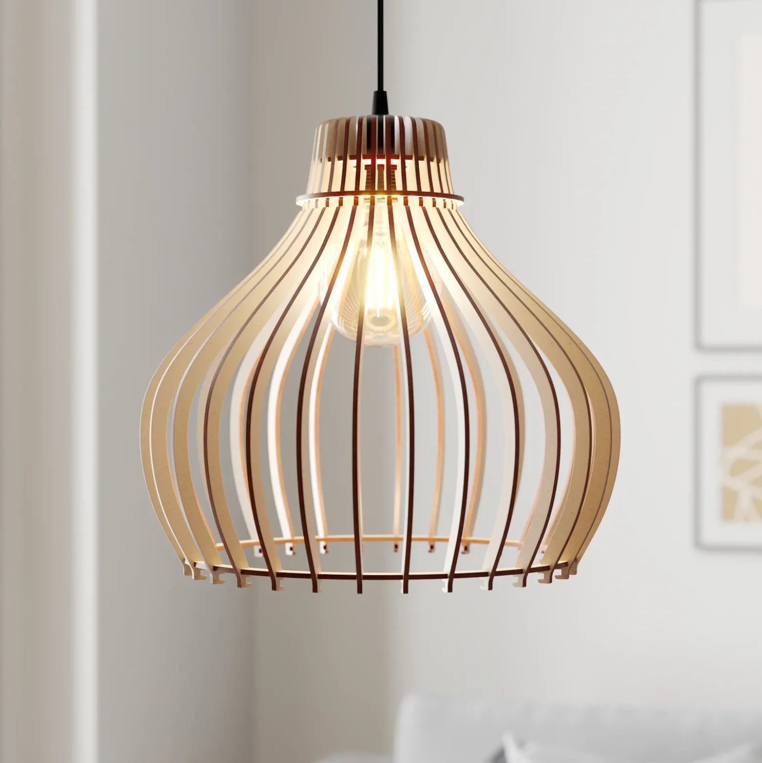 Lámpara colgante Barrel 1 luz, Ø 38cm