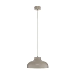 Lámpara colgante Basca, beige, metal, Ø 40 cm, E27