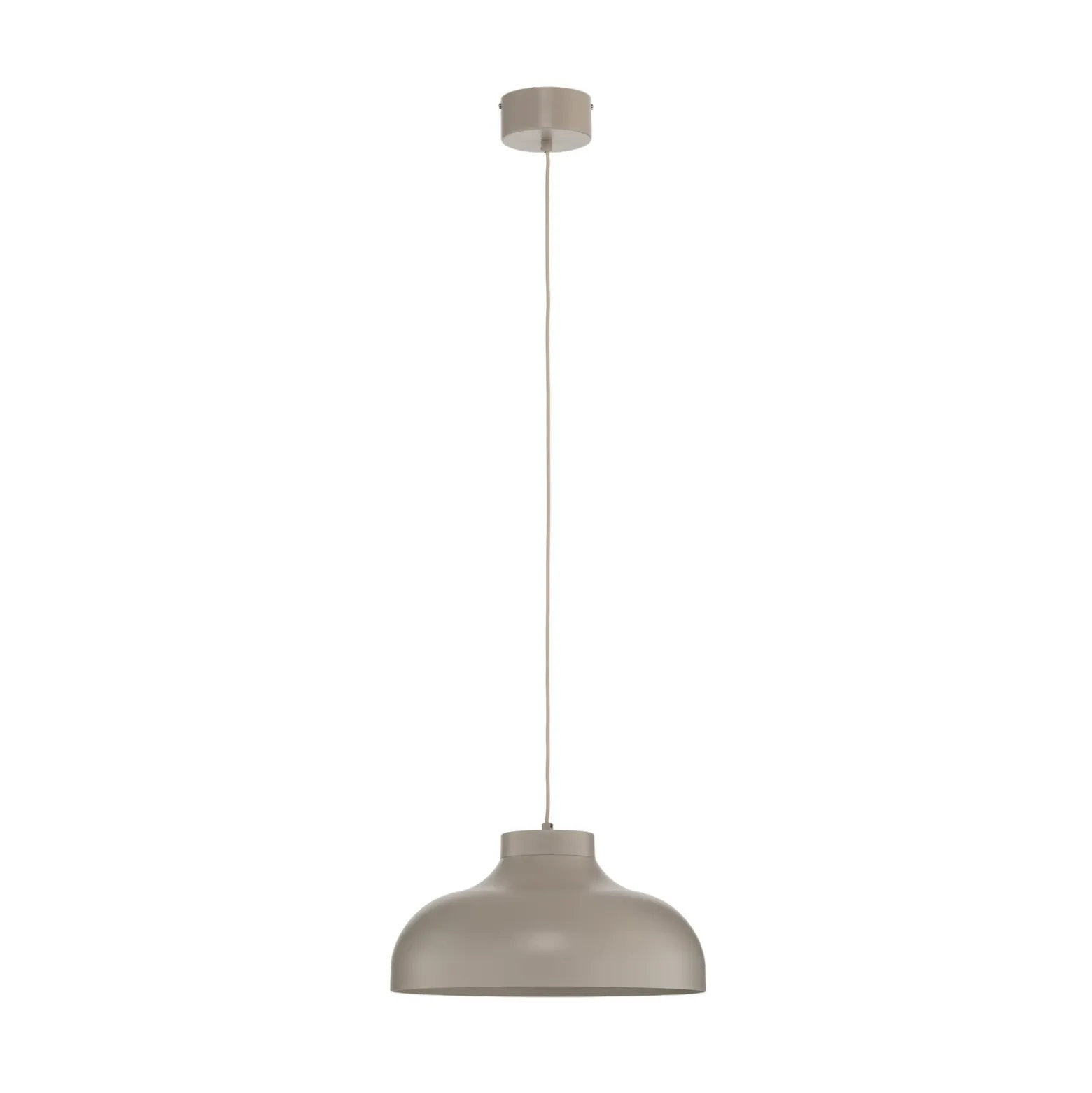 Lámpara colgante Basca, beige, metal, Ø 40 cm, E27