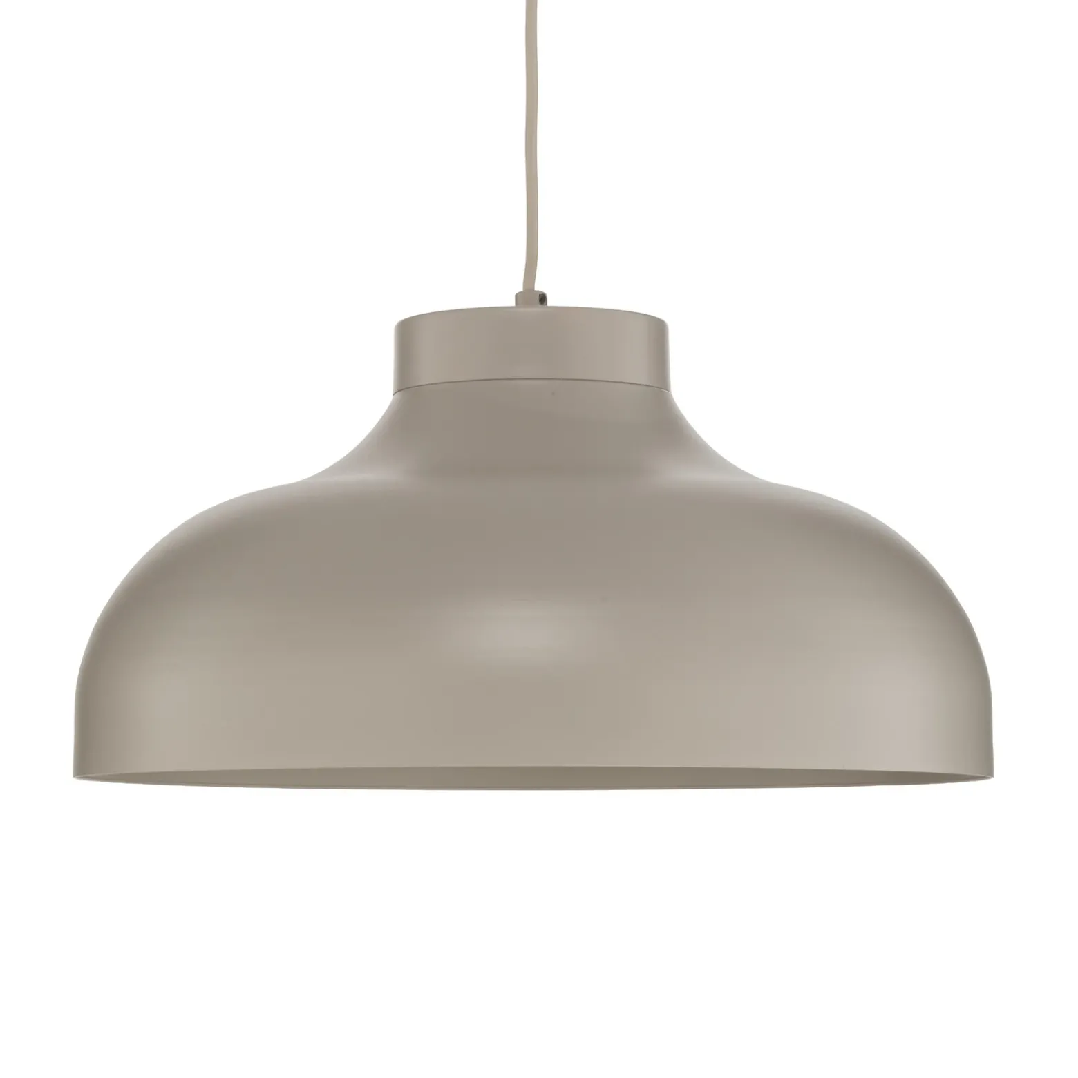 Lámpara colgante Basca, beige, metal, Ø 40 cm, E27