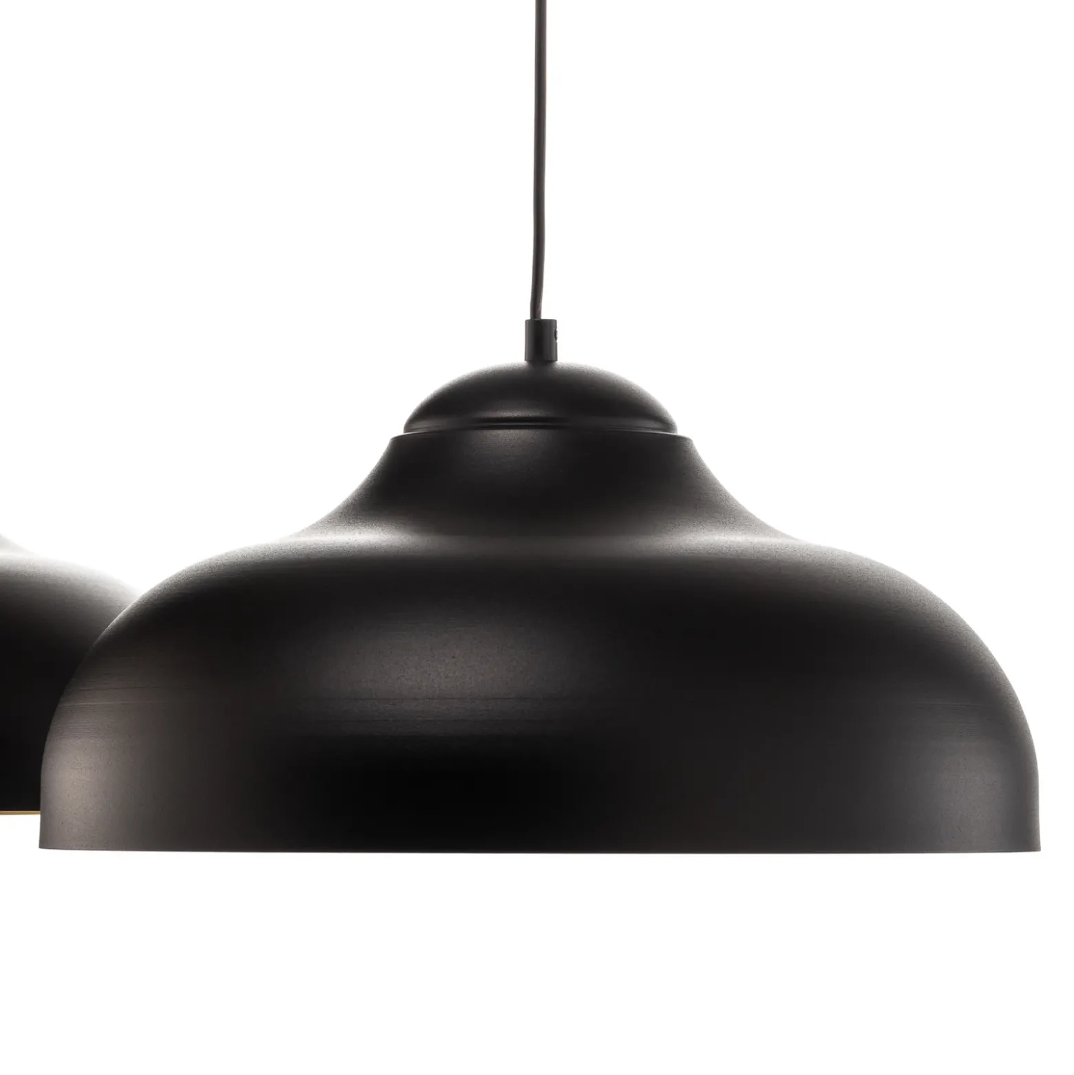 Lámpara colgante Basca, negra/dorada, con 2 luces, 125 cm, E27
