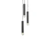 Lámpara colgante Baton, negro, 3 luces