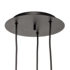 Lámpara colgante Baton, negro, 3 luces