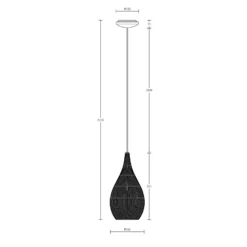Lámpara colgante Beacon Solis, negro, metal, cristal, Ø 19 cm