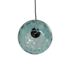 Lámpara colgante Benek, azul, cristal, Ø 20 cm, E27