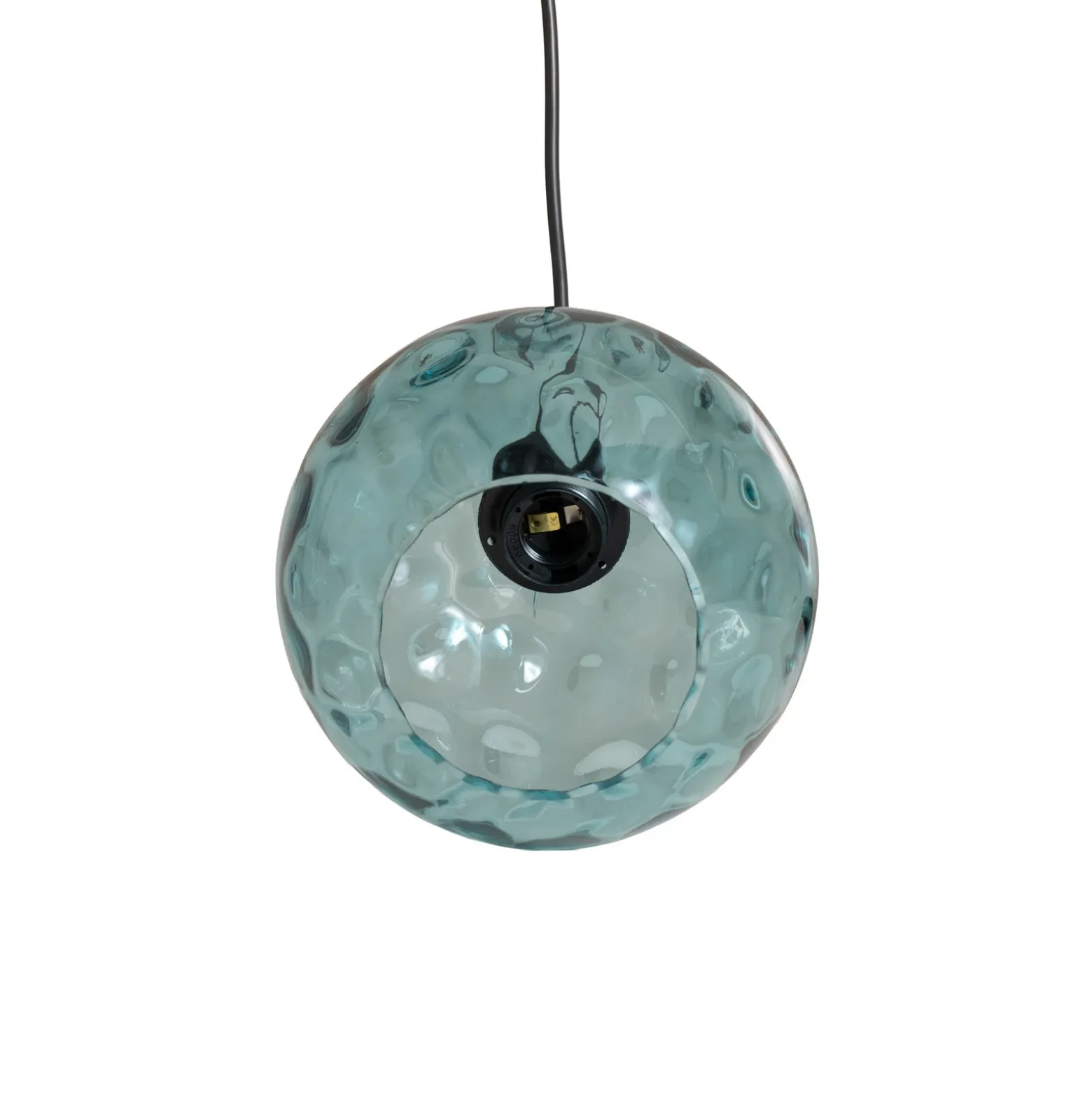 Lámpara colgante Benek, azul, cristal, Ø 20 cm, E27