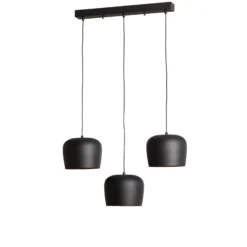 Lámpara colgante Berceste N-1410 negro metal 3 luces lineal