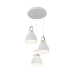 Lámpara colgante Bergen, 3 luces, redonda, blanca