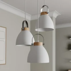 Lámpara colgante Bergen, 3 luces, redonda, blanca