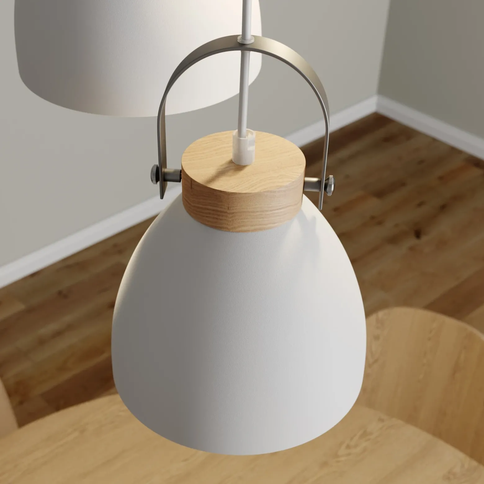 Lámpara colgante Bergen, 3 luces, redonda, blanca
