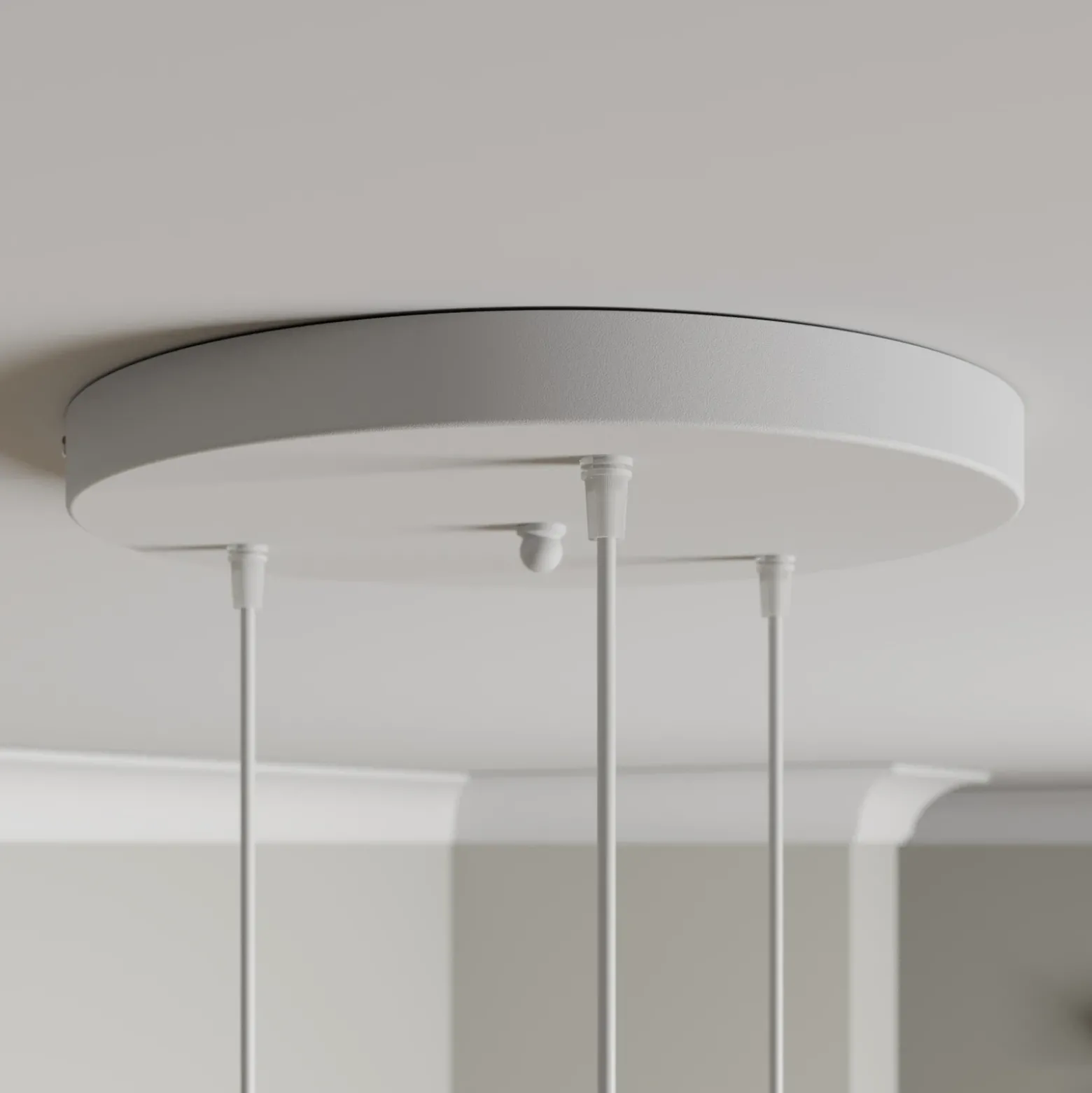 Lámpara colgante Bergen, 3 luces, redonda, blanca