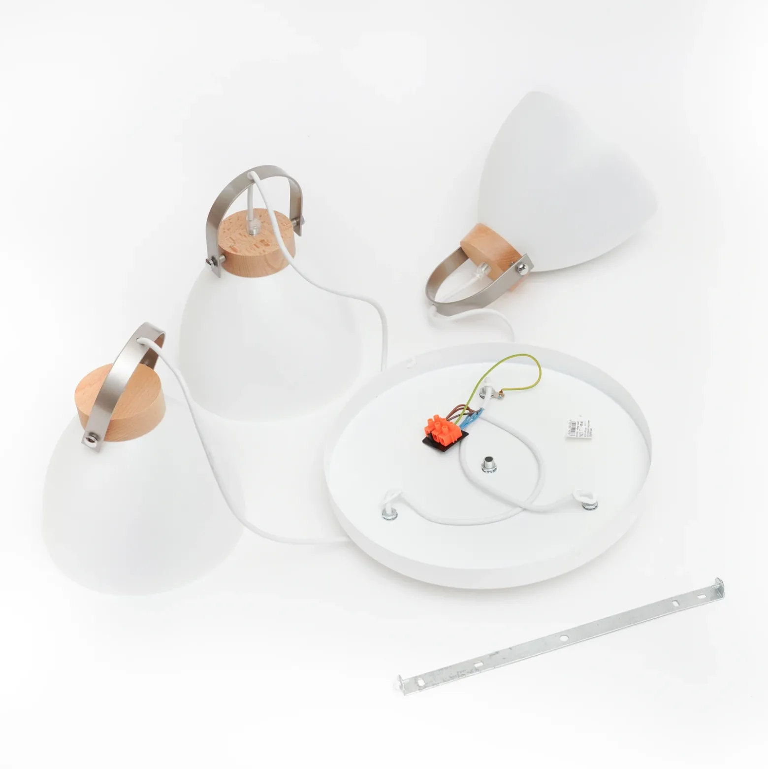 Lámpara colgante Bergen, 3 luces, redonda, blanca
