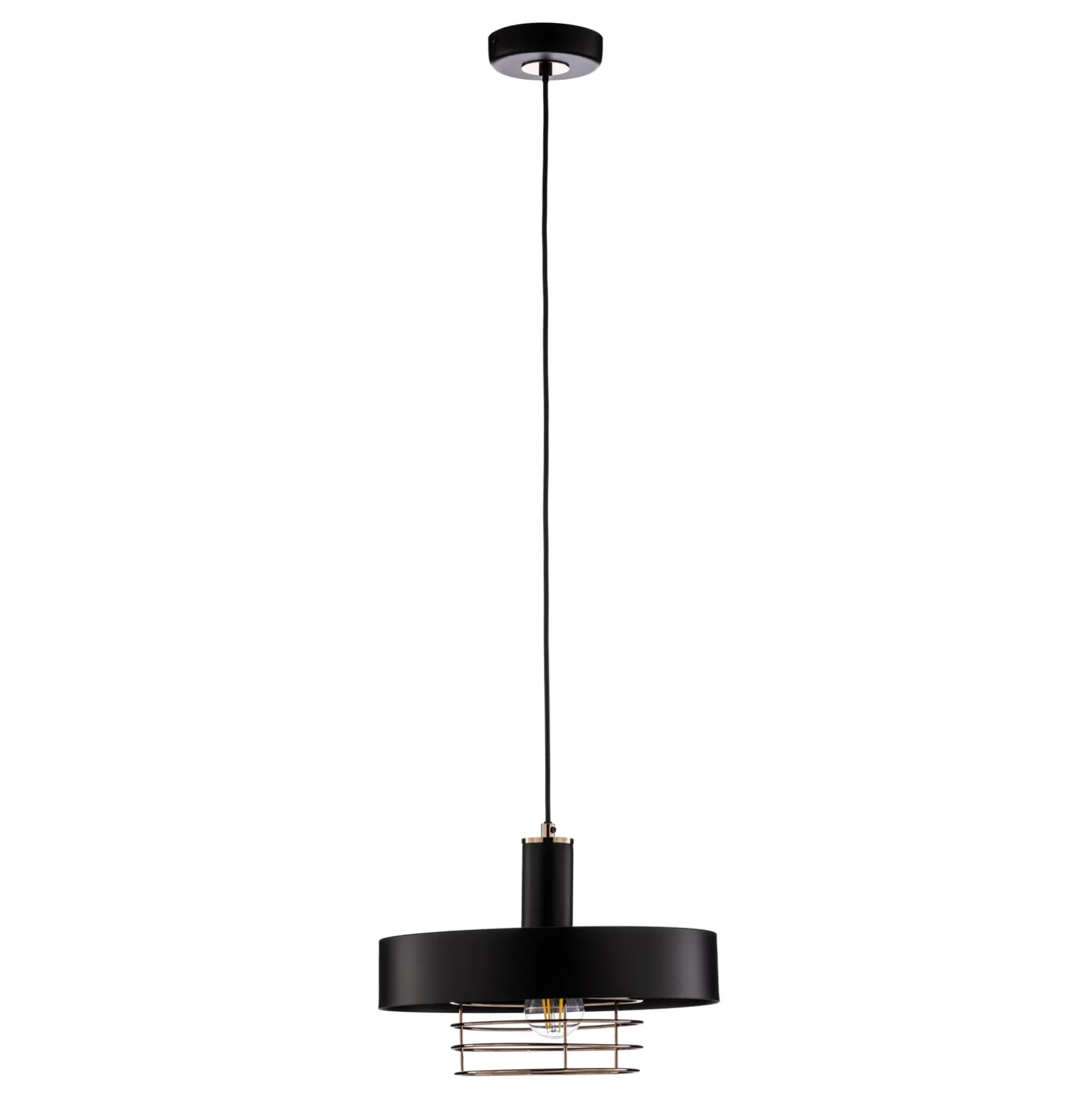 Lámpara colgante Beryt Pro de metal negro/dorado