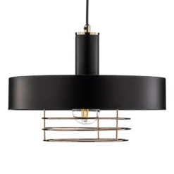 Lámpara colgante Beryt Pro de metal negro/dorado
