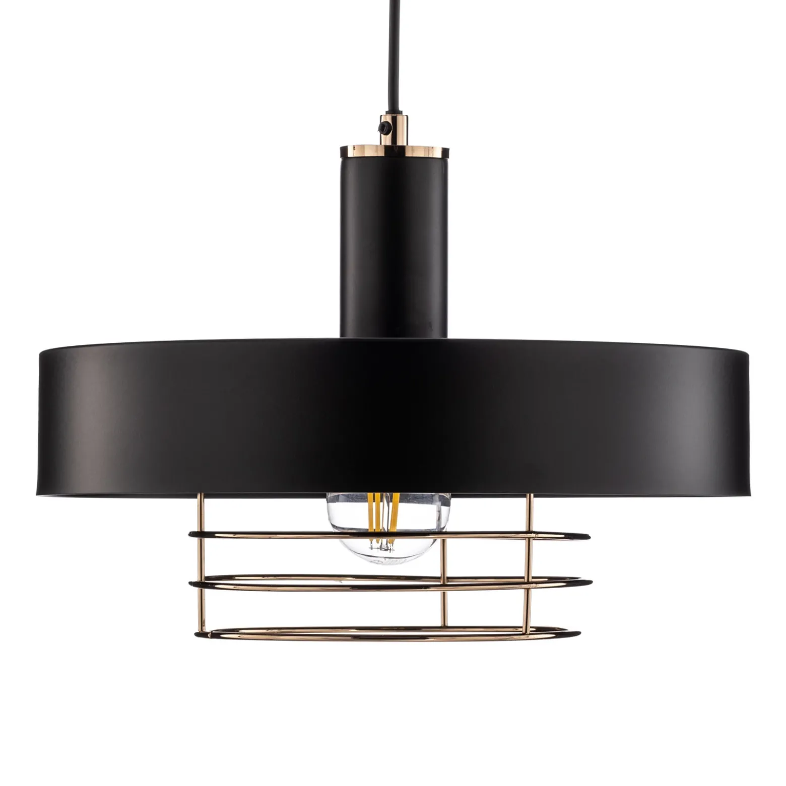 Lámpara colgante Beryt Pro de metal negro/dorado