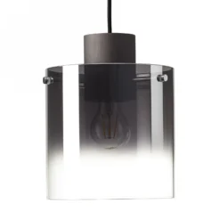 Lámpara colgante Beth, pantalla vidrio humo, 1 luz