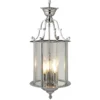 Lámpara colgante Bevelled Lantern, vidrio, cromo
