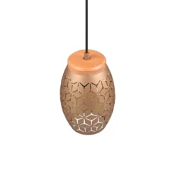 Lámpara colgante Bidar, Ø 15 cm, marrón café, metal