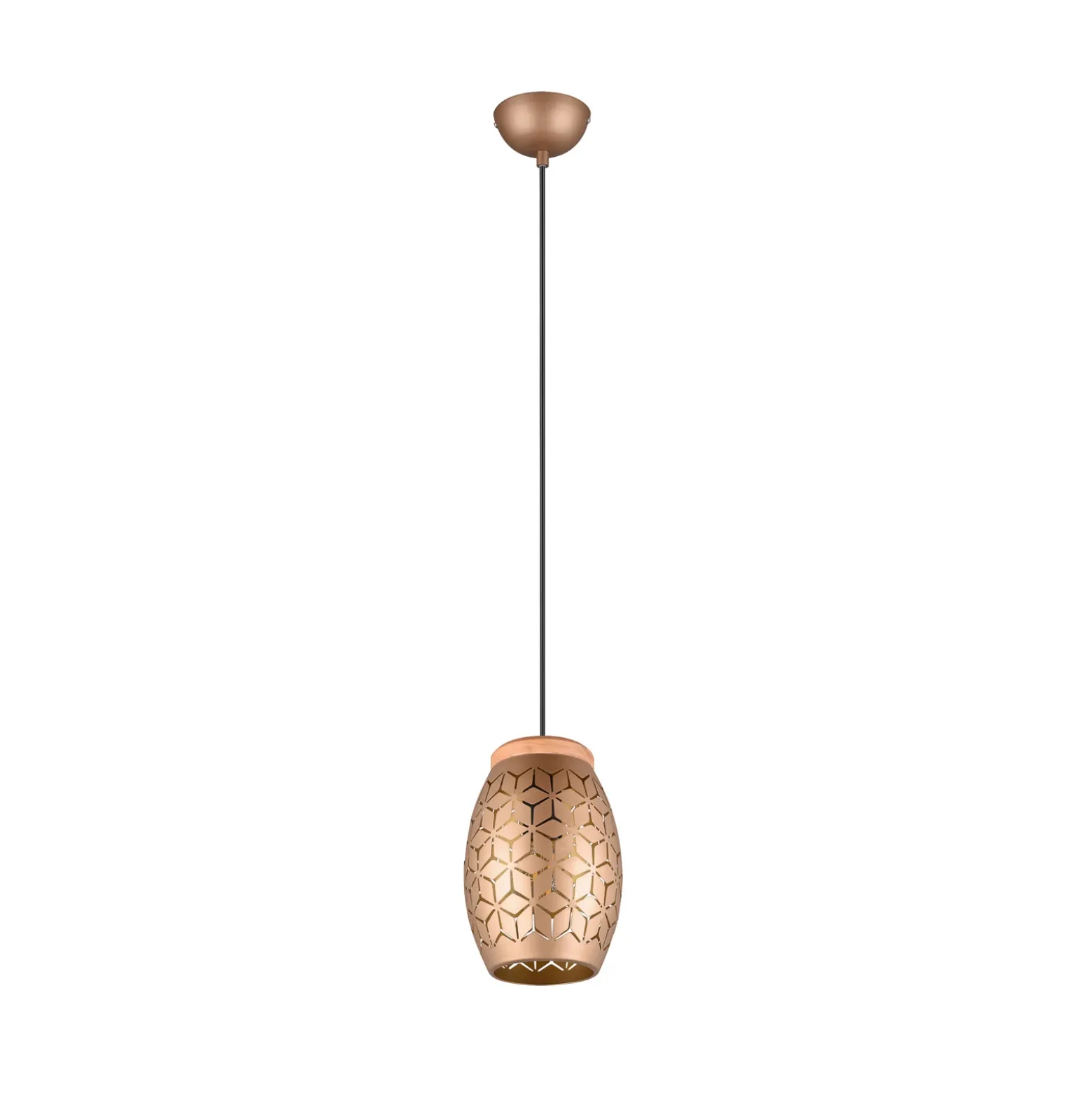 Lámpara colgante Bidar, Ø 15 cm, marrón café, metal