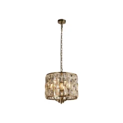Lámpara colgante Bijou, 3 luces, latón, cristal