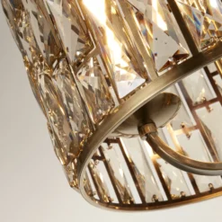 Lámpara colgante Bijou, 3 luces, latón, cristal