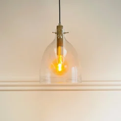 Lámpara colgante Bistro de Dyberg Larsen, Ø 30 cm, transparente, cristal