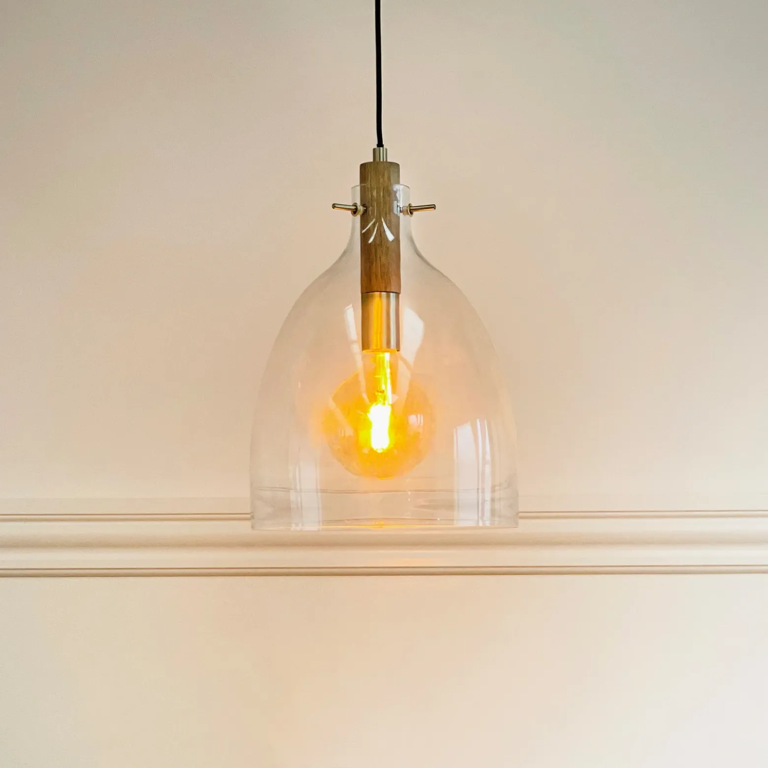 Lámpara colgante Bistro de Dyberg Larsen, Ø 30 cm, transparente, cristal
