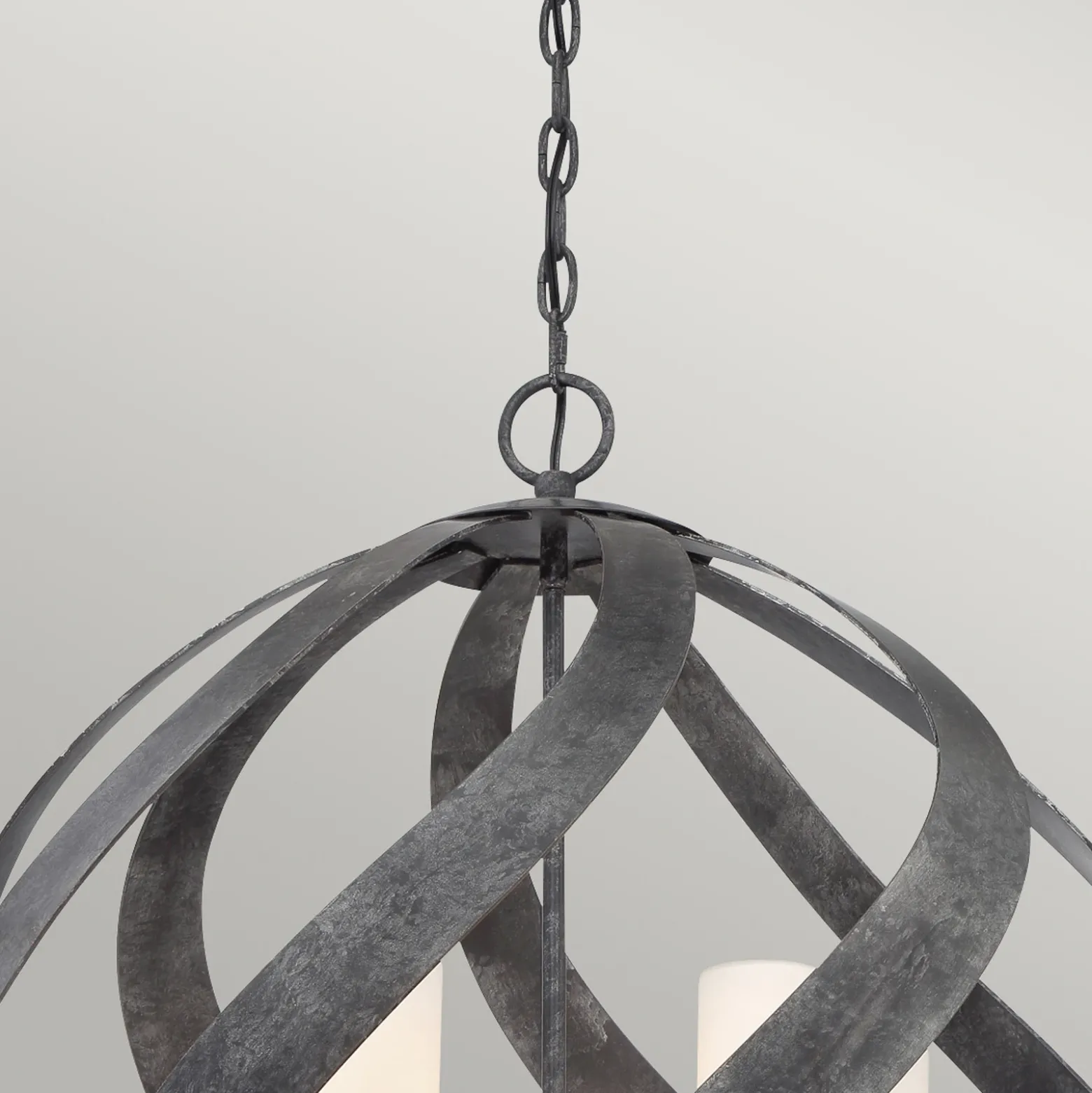 Lámpara colgante Blacksmith, Ø 66 cm, negra, 5 luces, IP44