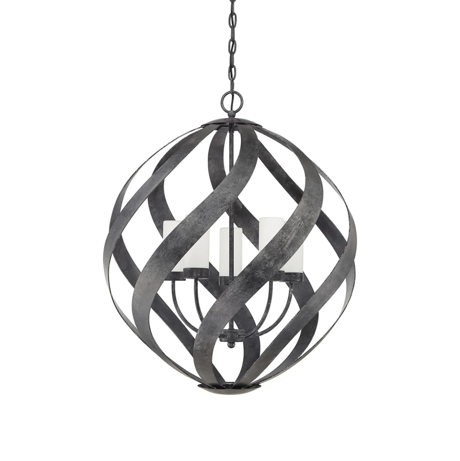 Lámpara colgante Blacksmith, Ø 66 cm, negra, 5 luces, IP44