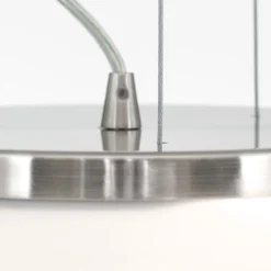 Lámpara colgante Blanc vidrio opalino, níquel mate