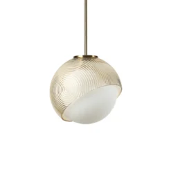Lámpara colgante Bloom de IDEAL LUX, Ø 12 cm, latón, metal/vidrio
