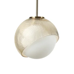 Lámpara colgante Bloom de IDEAL LUX, Ø 22 cm, latón, metal/vidrio