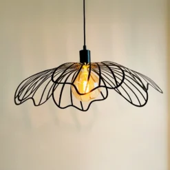 Lámpara colgante BLUMEN de Dyberg Larsen, negro mate, Ø 60 cm