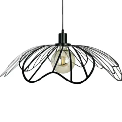Lámpara colgante BLUMEN de Dyberg Larsen, negro mate, Ø 60 cm