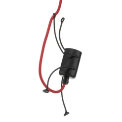 Lámpara colgante Bobi 1 en negro, cable rojo, 1 luz.