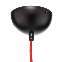 Lámpara colgante Bobi 1 en negro, cable rojo, 1 luz.