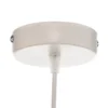 Lámpara colgante Boho, beige/madera, Ø 45 cm, tela/ratán