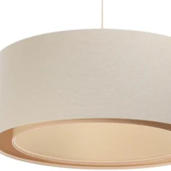 Lámpara colgante Boho, crema/beige, Ø 50 cm, altura 20 cm, yute