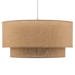 Lámpara colgante Boho, marrón, Ø 45 cm, de tela